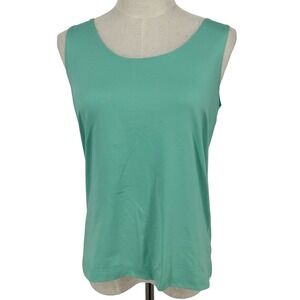 Chicos Tank Size 1 US 8 Mint Green Sleeveless Scoop Neck Women Business Casual
